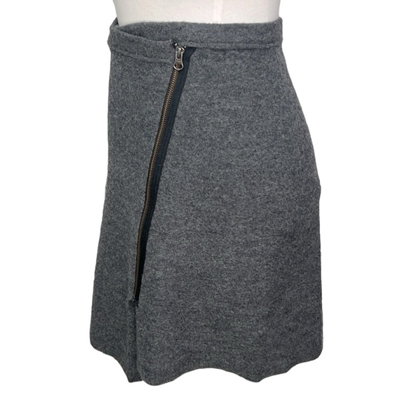 Anthropologie Sparrow Wool Zipper Skirt Gray - Picture 4 of 7